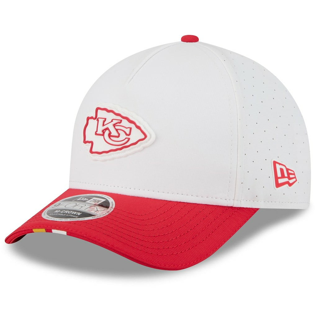 Kansas City Chiefs New Era Youth 2025 NFL Training Camp A-Frame 9FORTY Adjustable Hat - White/Red Hats