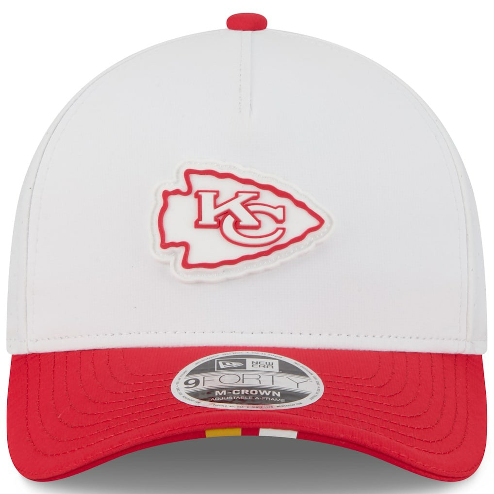 Kansas City Chiefs New Era Youth 2025 NFL Training Camp A-Frame 9FORTY Adjustable Hat - White/Red Hats