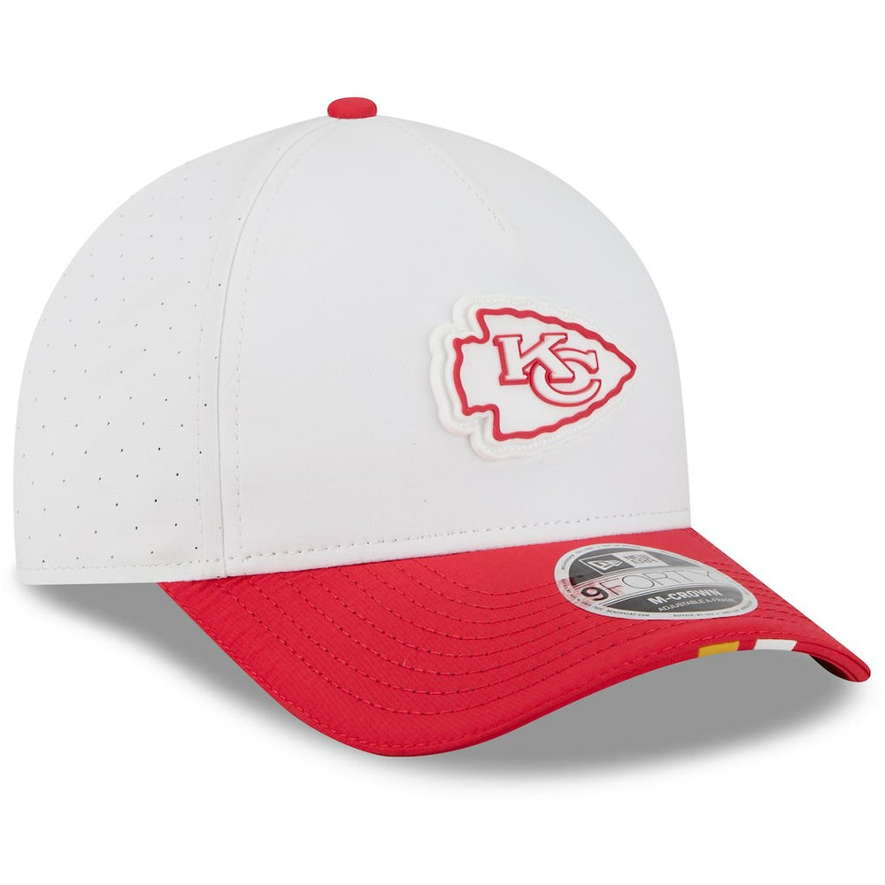 Kansas City Chiefs New Era Youth 2025 NFL Training Camp A-Frame 9FORTY Adjustable Hat - White/Red Hats
