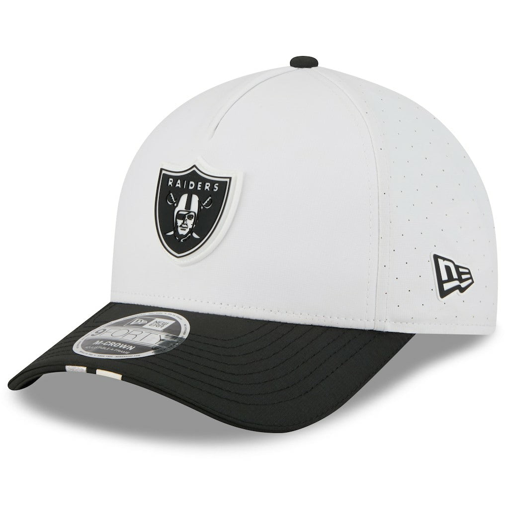Las Vegas Raiders New Era Youth 2025 NFL Training Camp A-Frame 9FORTY Adjustable Hat - White/Black Hats