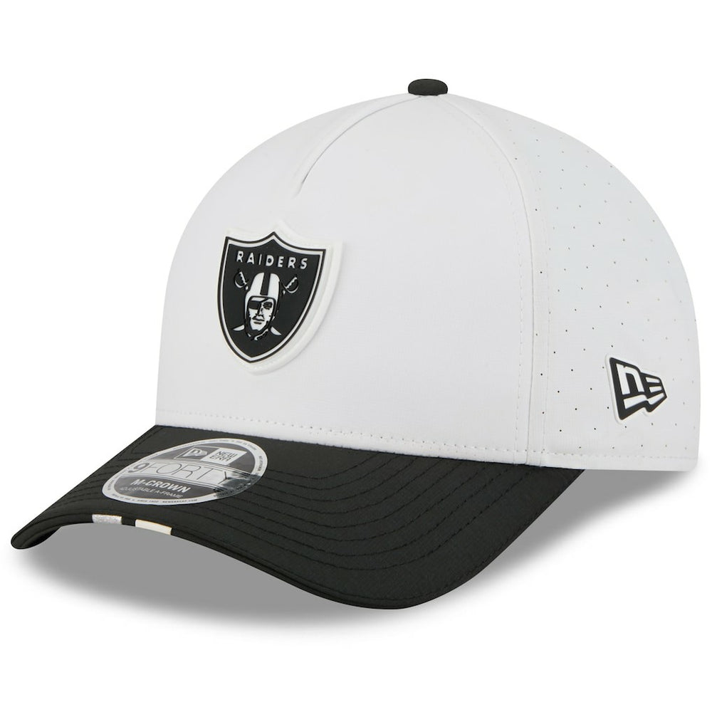 Las Vegas Raiders New Era Youth 2025 NFL Training Camp A-Frame 9FORTY Adjustable Hat - White/Black Hats