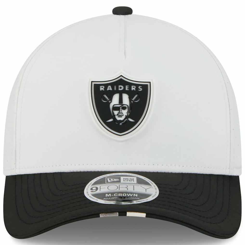 Las Vegas Raiders New Era Youth 2025 NFL Training Camp A-Frame 9FORTY Adjustable Hat - White/Black Hats