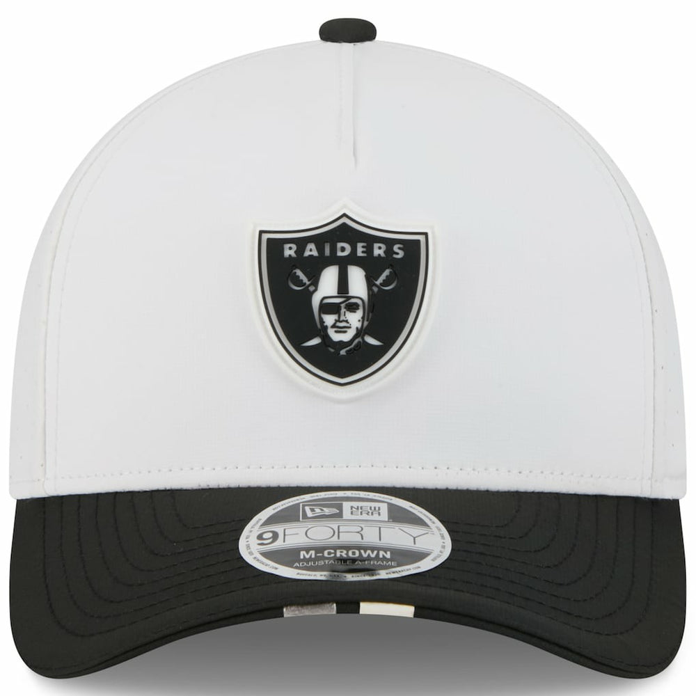 Las Vegas Raiders New Era Youth 2025 NFL Training Camp A-Frame 9FORTY Adjustable Hat - White/Black Hats