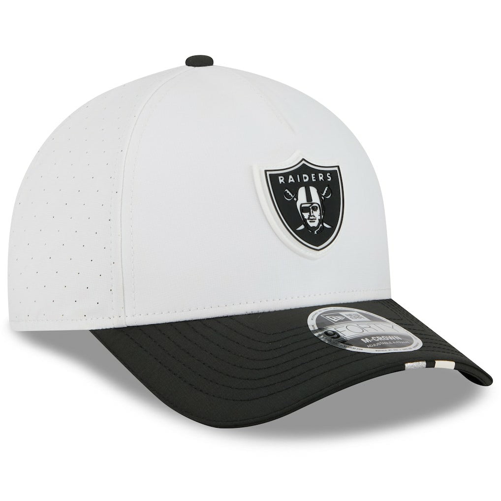 Las Vegas Raiders New Era Youth 2025 NFL Training Camp A-Frame 9FORTY Adjustable Hat - White/Black Hats