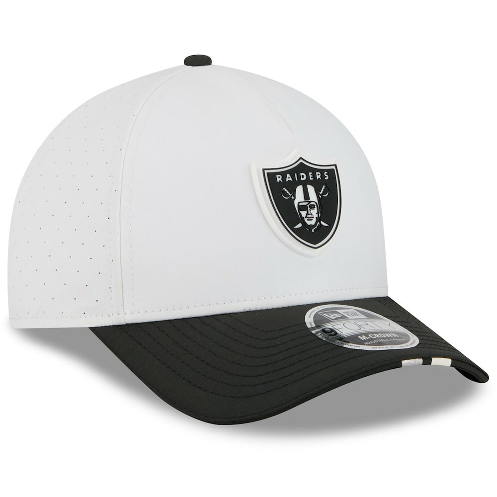 Las Vegas Raiders New Era Youth 2025 NFL Training Camp A-Frame 9FORTY Adjustable Hat - White/Black Hats