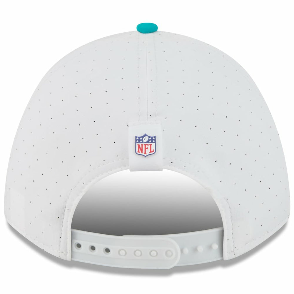 Miami Dolphins New Era Youth 2025 NFL Training Camp A-Frame 9FORTY Adjustable Hat - White/Aqua Hats