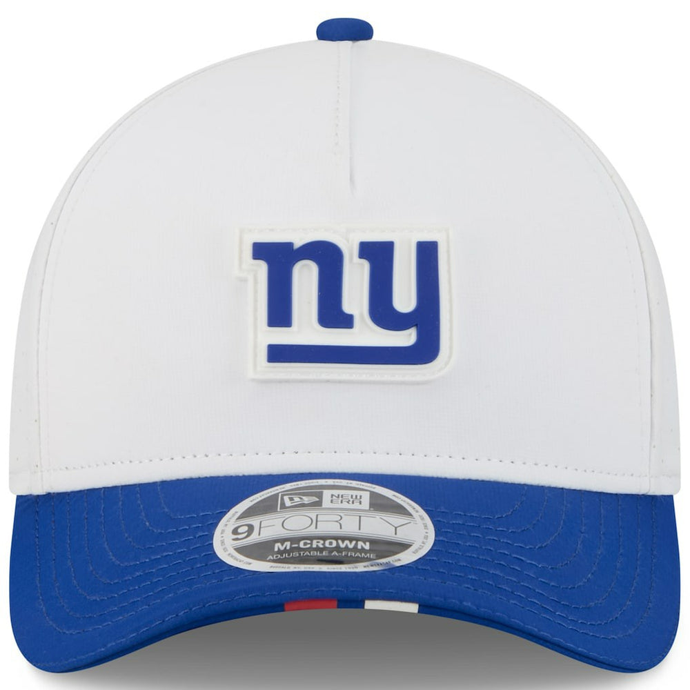 New York Giants New Era Youth 2025 NFL Training Camp A-Frame 9FORTY Adjustable Hat - White/Royal Hats