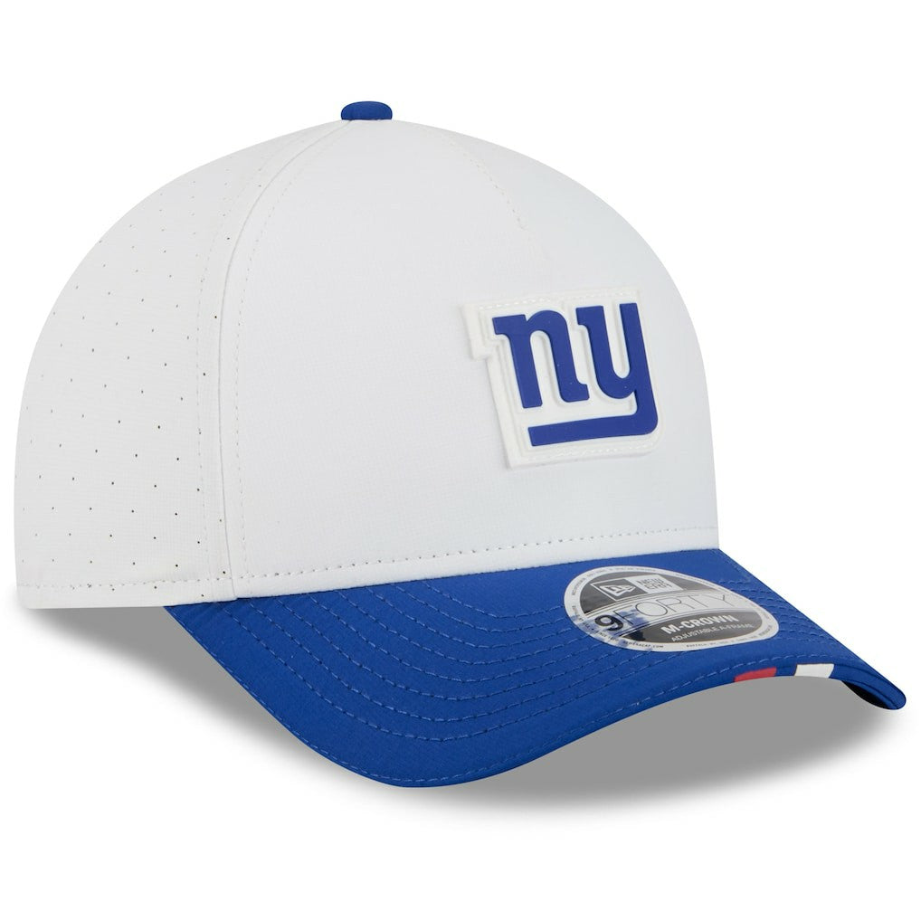 New York Giants New Era Youth 2025 NFL Training Camp A-Frame 9FORTY Adjustable Hat - White/Royal Hats