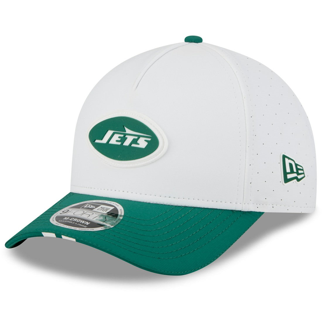 New York Jets New Era Youth 2025 NFL Training Camp A-Frame 9FORTY Adjustable Hat - White/Green Hats