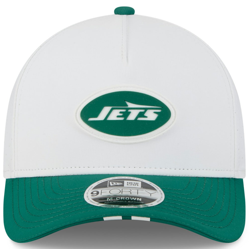 New York Jets New Era Youth 2025 NFL Training Camp A-Frame 9FORTY Adjustable Hat - White/Green Hats