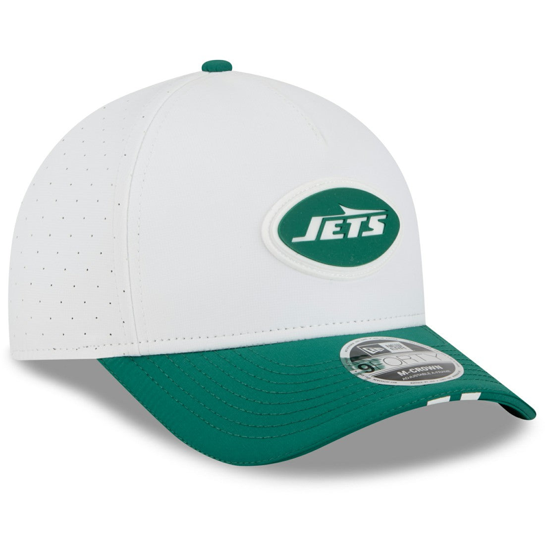 New York Jets New Era Youth 2025 NFL Training Camp A-Frame 9FORTY Adjustable Hat - White/Green Hats