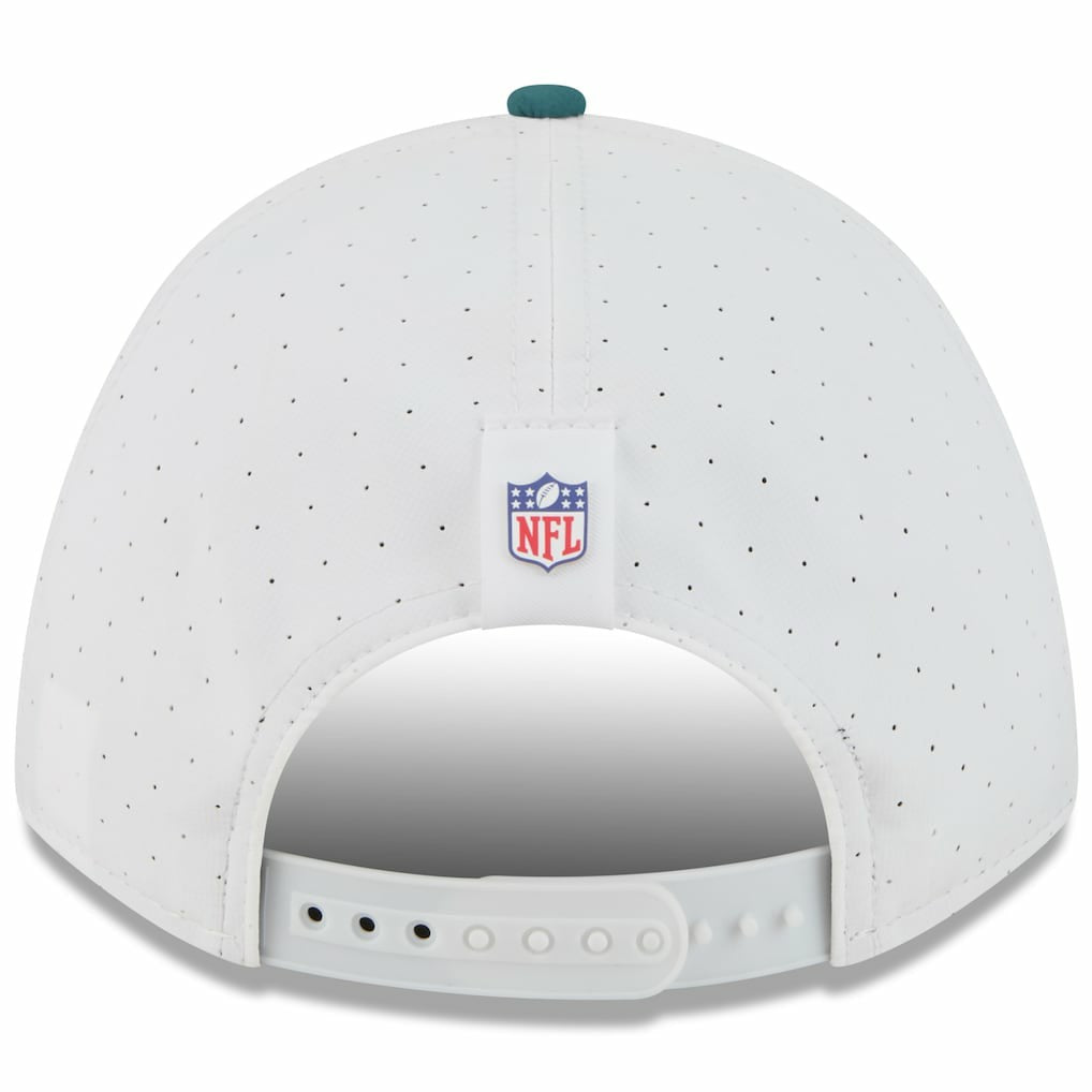 Philadelphia Eagles New Era Youth 2025 NFL Training Camp A-Frame 9FORTY Adjustable Hat - White/Midnight Green Hats