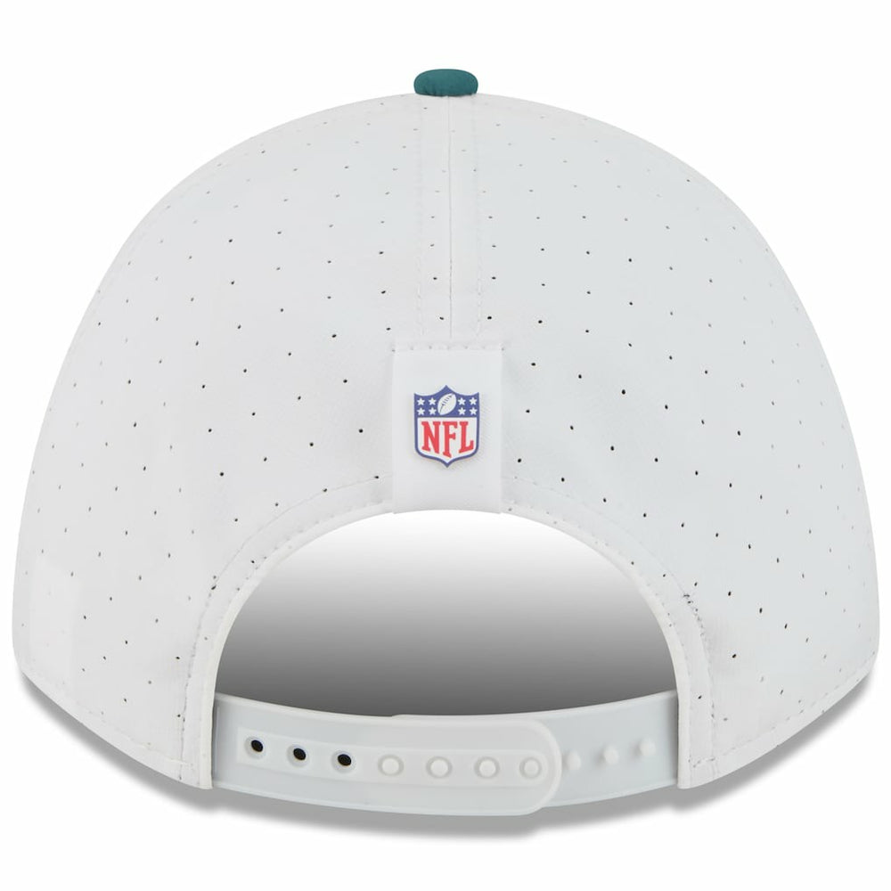 Philadelphia Eagles New Era Youth 2025 NFL Training Camp A-Frame 9FORTY Adjustable Hat - White/Midnight Green Hats