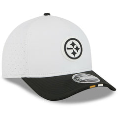 Pittsburgh Steelers New Era Youth 2025 NFL Training Camp A-Frame 9FORTY Adjustable Hat - White/Black Hats