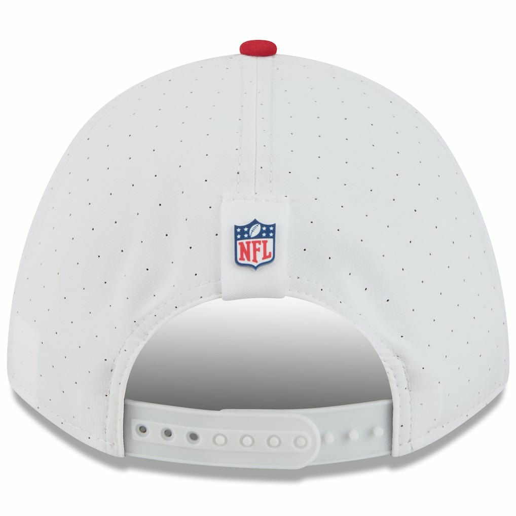 San Francisco 49ers New Era Youth 2025 NFL Training Camp A-Frame 9FORTY Adjustable Hat - White/Scarlet Hats