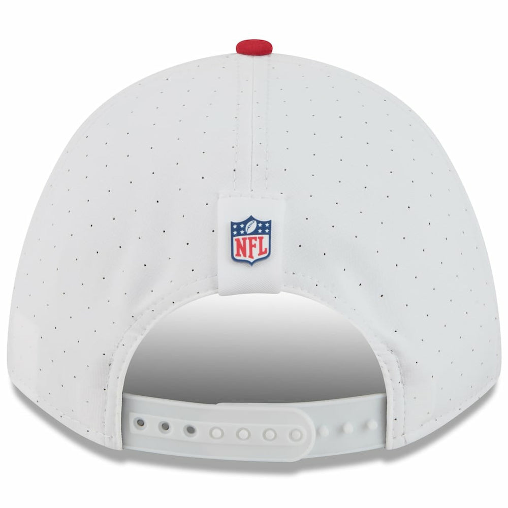 San Francisco 49ers New Era Youth 2025 NFL Training Camp A-Frame 9FORTY Adjustable Hat - White/Scarlet Hats