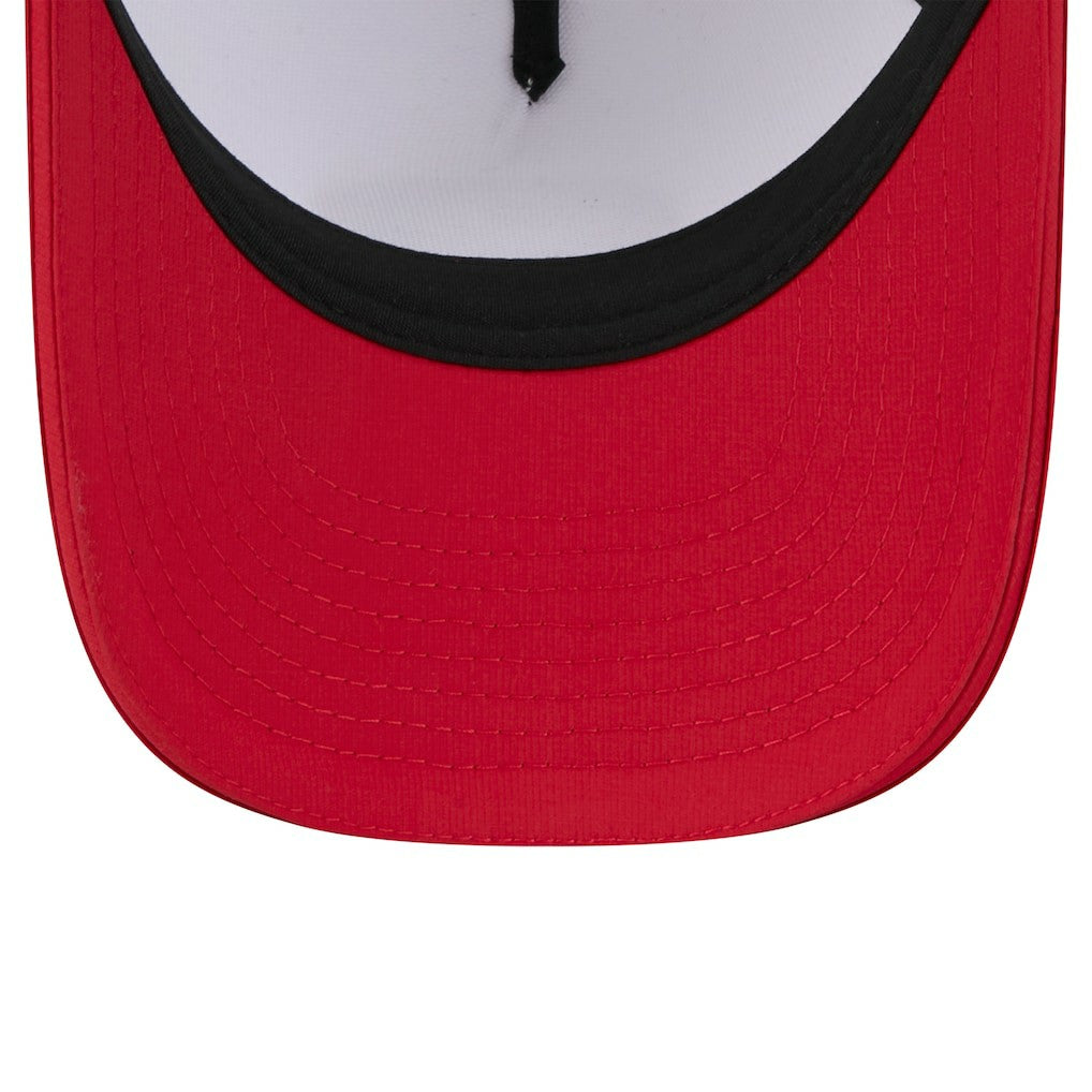 San Francisco 49ers New Era Youth 2025 NFL Training Camp A-Frame 9FORTY Adjustable Hat - White/Scarlet Hats