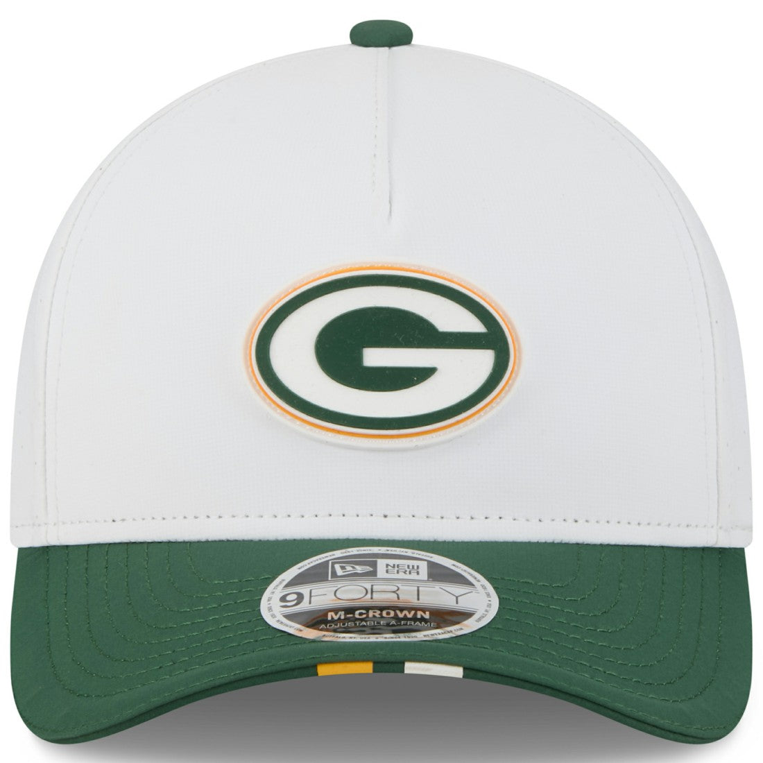 Green Bay Packers New Era Youth 2025 NFL Training Camp A-Frame 9FORTY Adjustable Hat - White/Green Hats