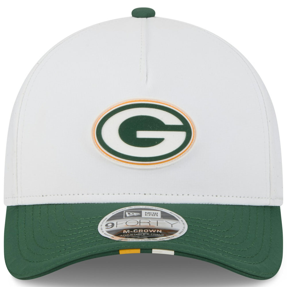 Green Bay Packers New Era Youth 2025 NFL Training Camp A-Frame 9FORTY Adjustable Hat - White/Green Hats