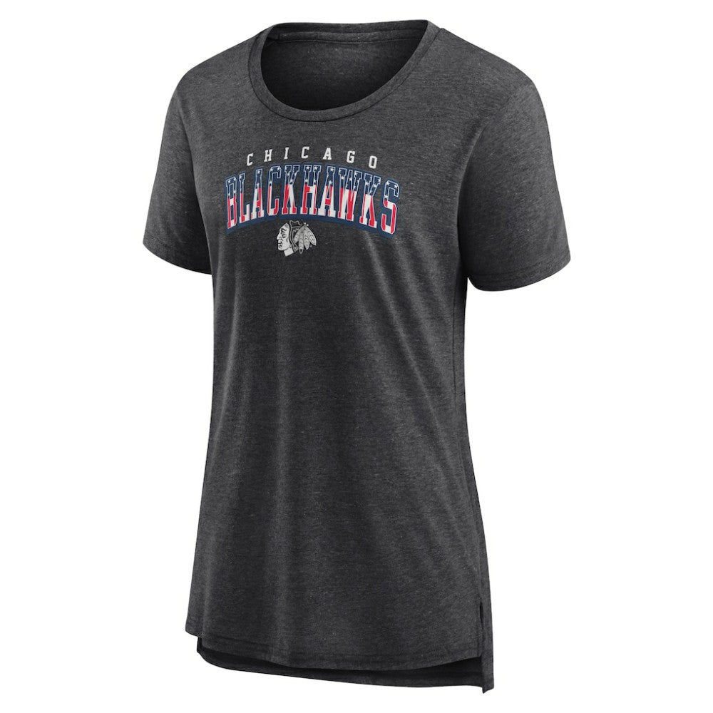 Chicago Blackhawks Women's Proud Tri-Blend T-Shirt - Gray | US 202552477