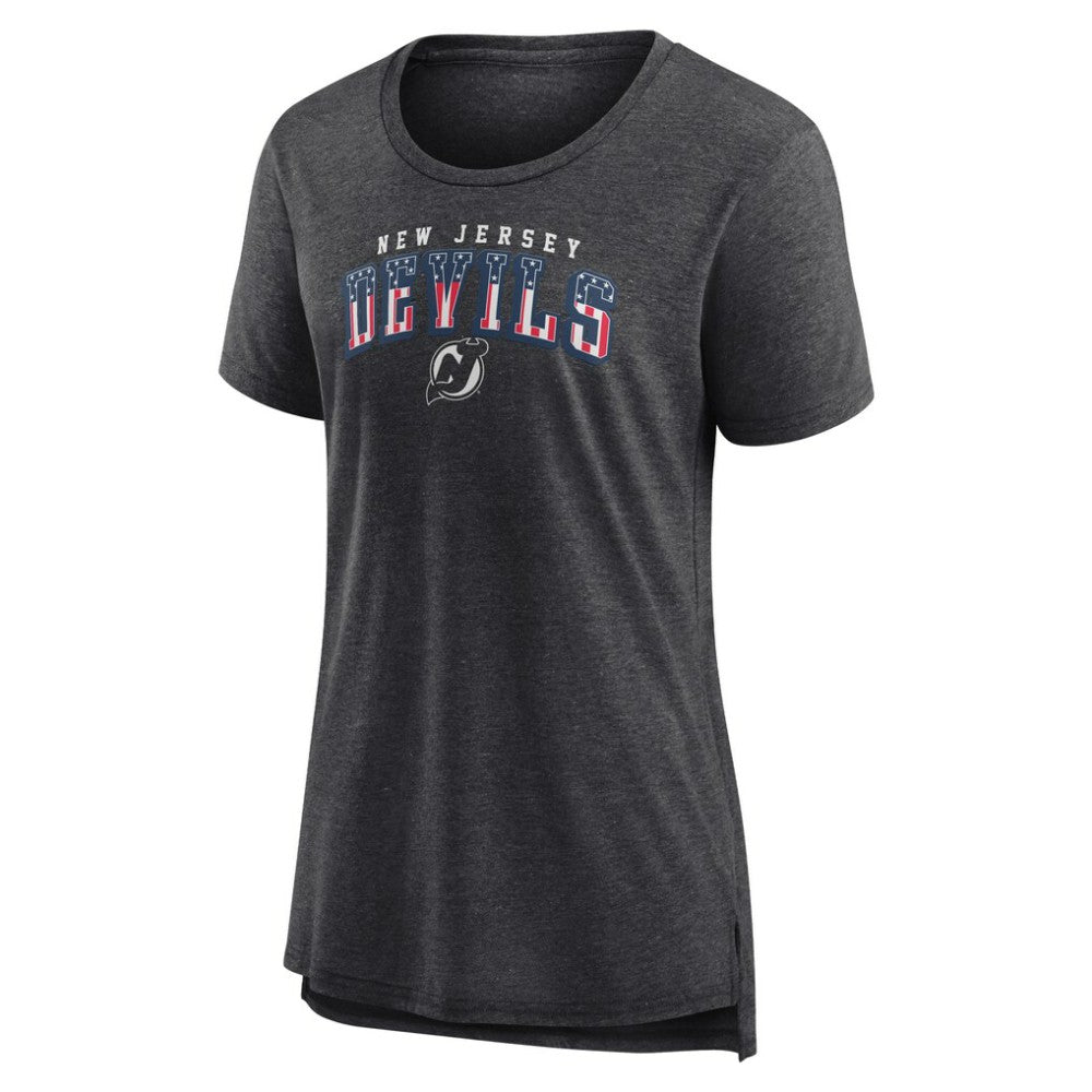 New Jersey Devils Women's Proud Tri-Blend T-Shirt - Gray | US 202552487