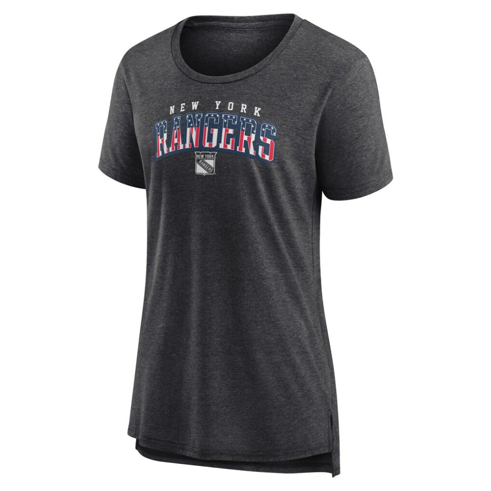 New York Rangers Women's Proud Tri-Blend T-Shirt - Gray | US 202552489