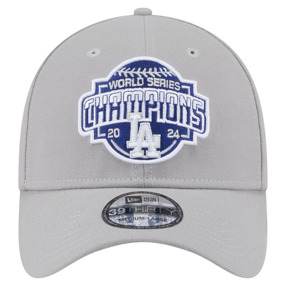 Los Angeles Dodgers New Era 2024 World Series Champions 39THIRTY Flex Hat - Gray Hats
