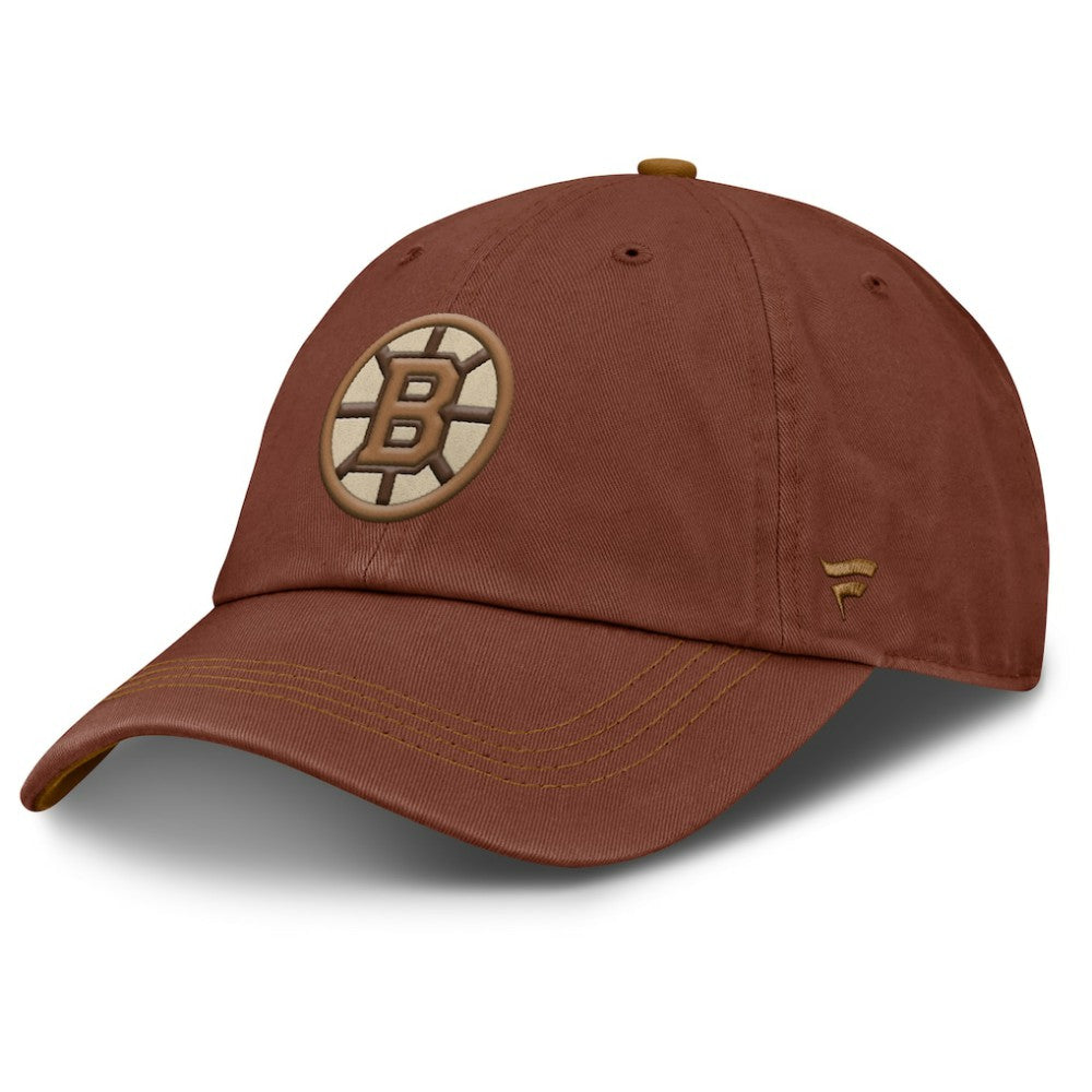 Boston Bruins Fanatics Fall Leaves Timber Adjustable Hat - Brown | US 202565206
