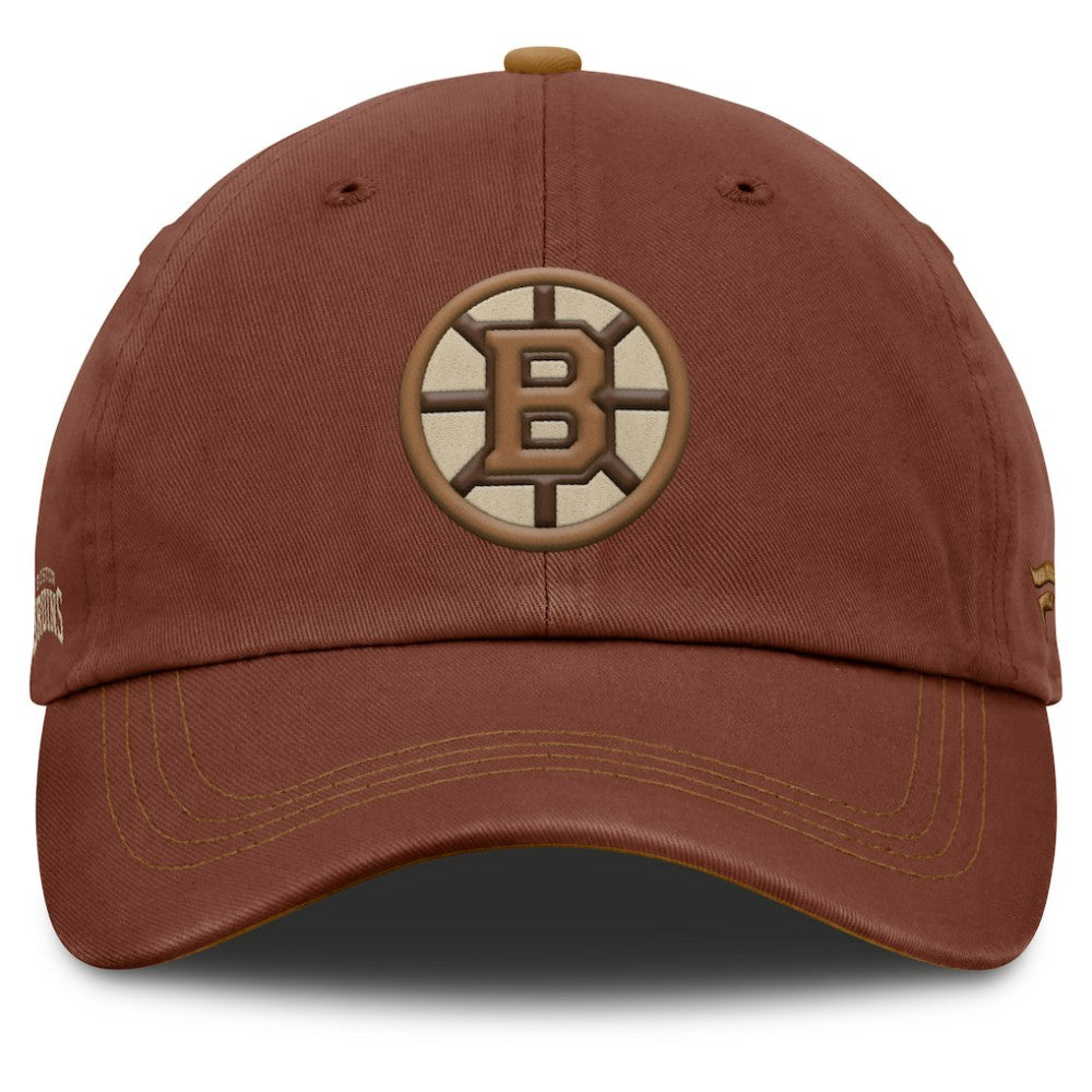 Boston Bruins Fanatics Fall Leaves Timber Adjustable Hat - Brown | US 202565206
