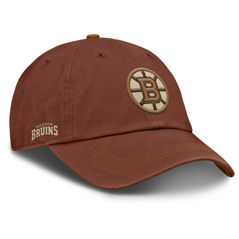 Boston Bruins Fanatics Fall Leaves Timber Adjustable Hat - Brown | US 202565206