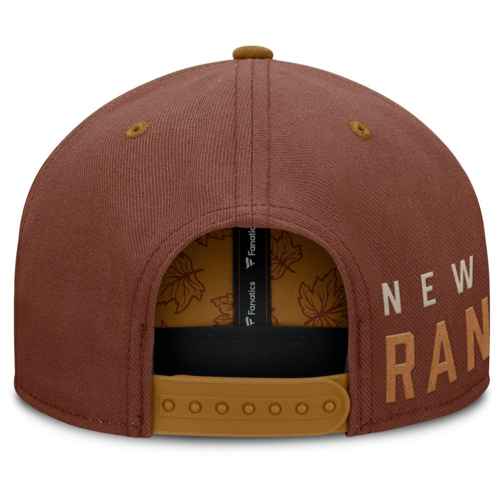 New York Rangers Fanatics Fall Leaves Acreage Snapback Hat - Brown | US 202565211