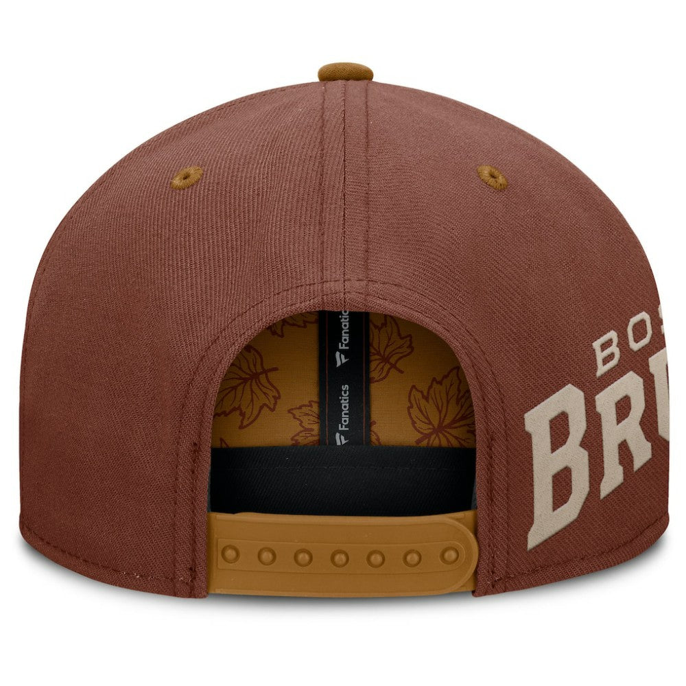 Boston Bruins Fanatics Fall Leaves Acreage Snapback Hat - Brown | US 202565213