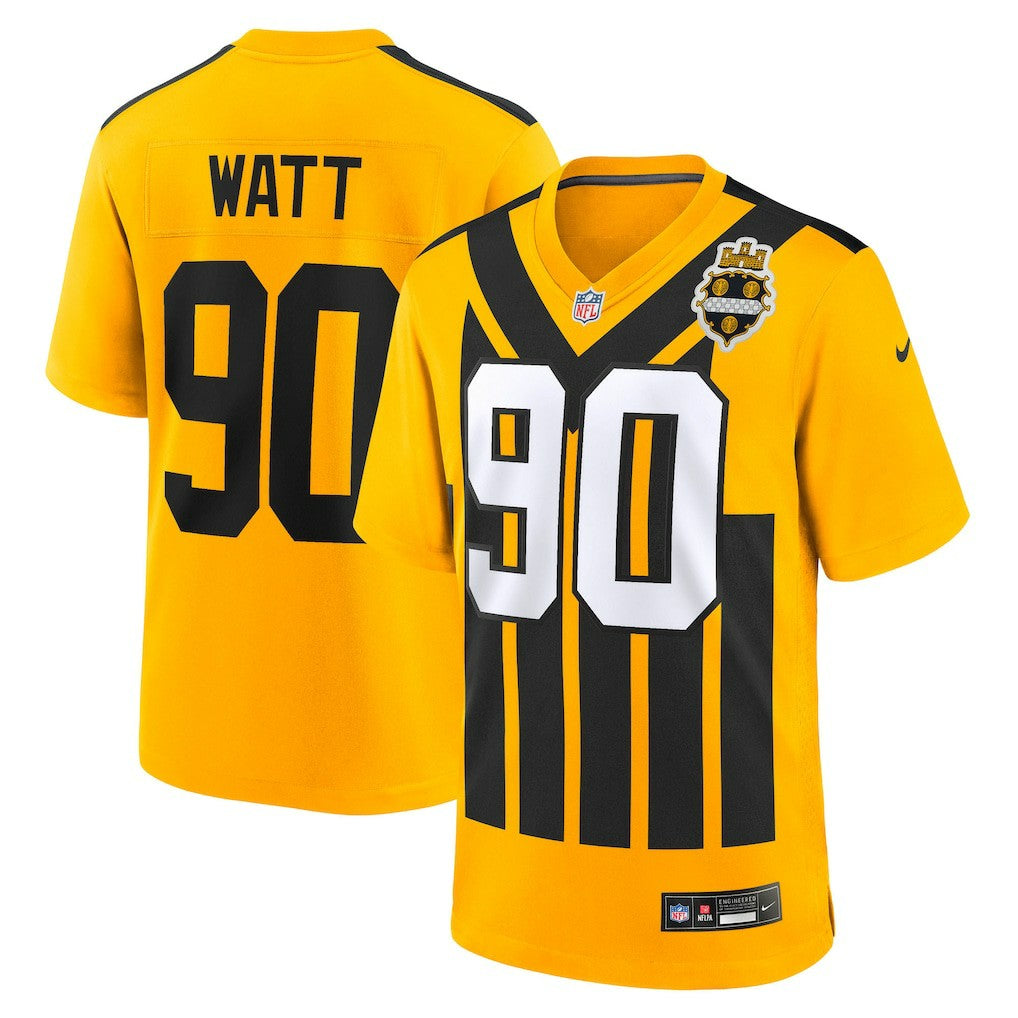 T.J. Watt Pittsburgh Steelers Youth Alternate 1933 Throwback Game Jersey - Gold Jerseys
