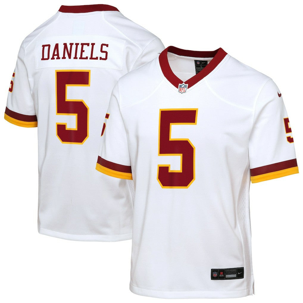 Jayden Daniels Washington Commanders Youth Game Super Bowl Era Jersey - White Jerseys