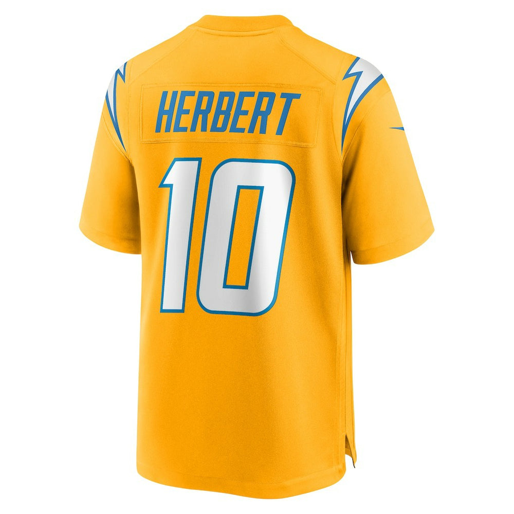 Justin Herbert Los Angeles Chargers Youth Alternate Charger Power Game Player Jersey - Gold Jerseys