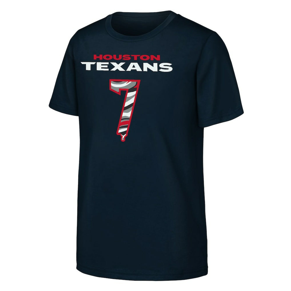 C.J. Stroud Houston Texans Outerstuff Youth Mainliner Drip Player Name & Number T-Shirt - Navy T-shirts
