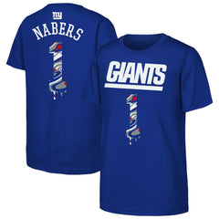 Malik Nabers New York Giants Outerstuff Youth Mainliner Drip Player Name & Number T-Shirt - Royal T-shirts