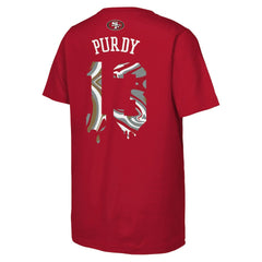Brock Purdy San Francisco 49ers Outerstuff Youth Mainliner Drip Player Name & Number T-Shirt - Scarlet T-shirts