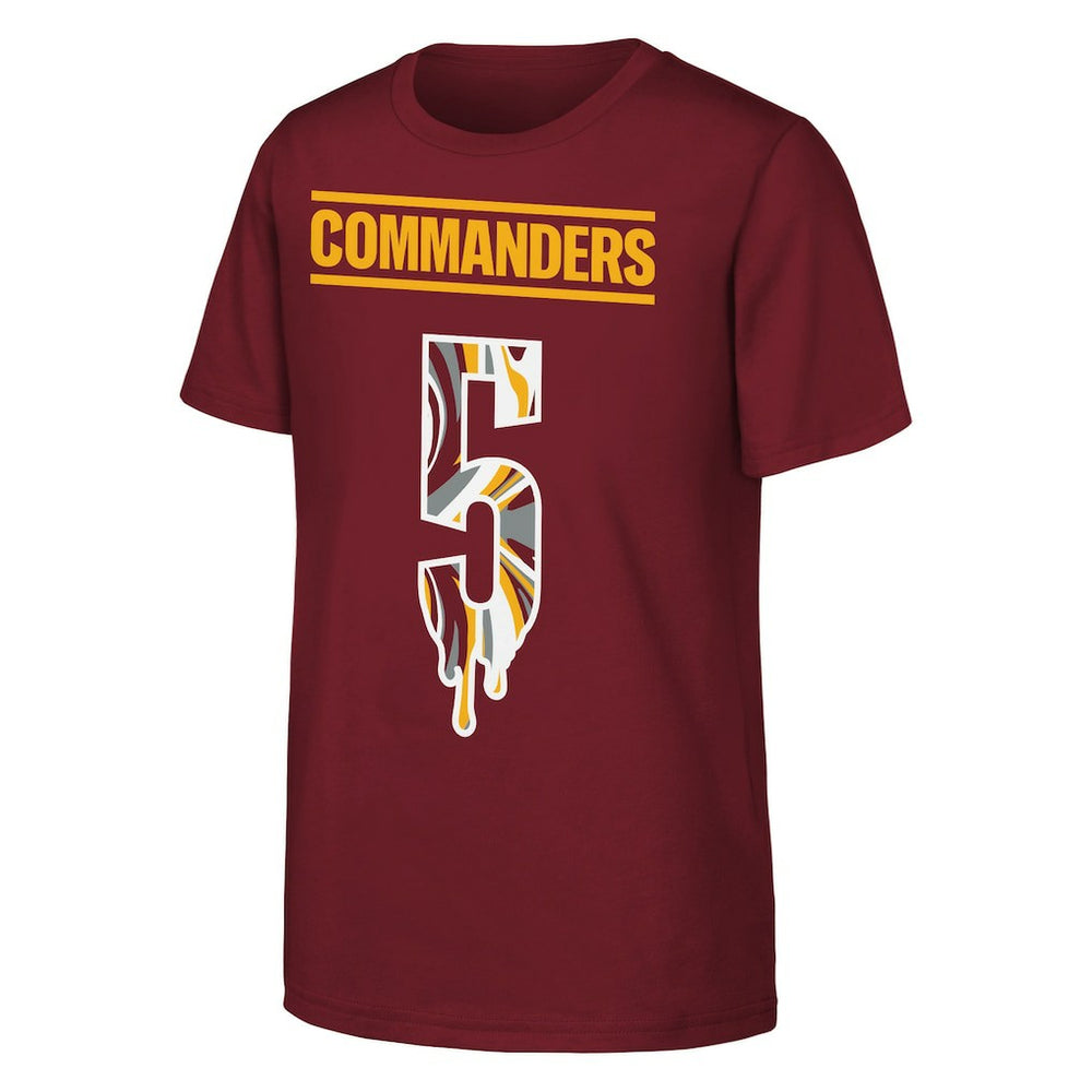 Jayden Daniels Washington Commanders Outerstuff Youth Mainliner Drip Player Name & Number T-Shirt - Burgundy T-shirts