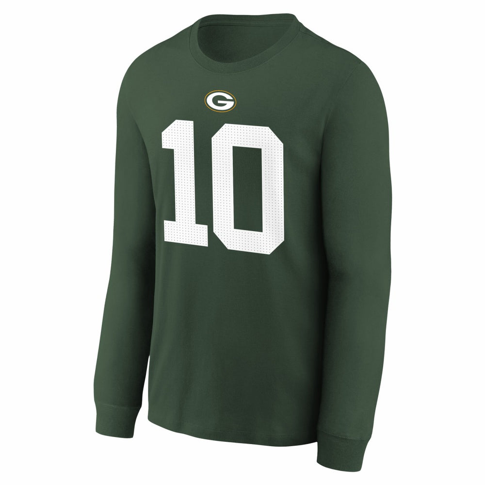 Jordan Love Green Bay Packers Youth Player Name & Number Long Sleeve T-Shirt - Green T-shirts