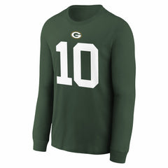 Jordan Love Green Bay Packers Youth Player Name & Number Long Sleeve T-Shirt - Green T-shirts