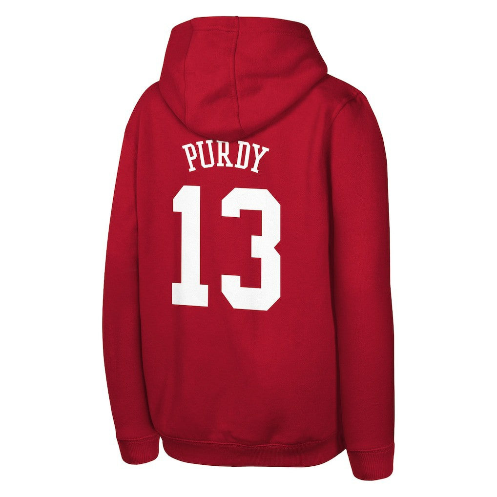 Brock Purdy San Francisco 49ers Outerstuff Mainliner Player Name & Number Hoodie - Scarlet Hoodies