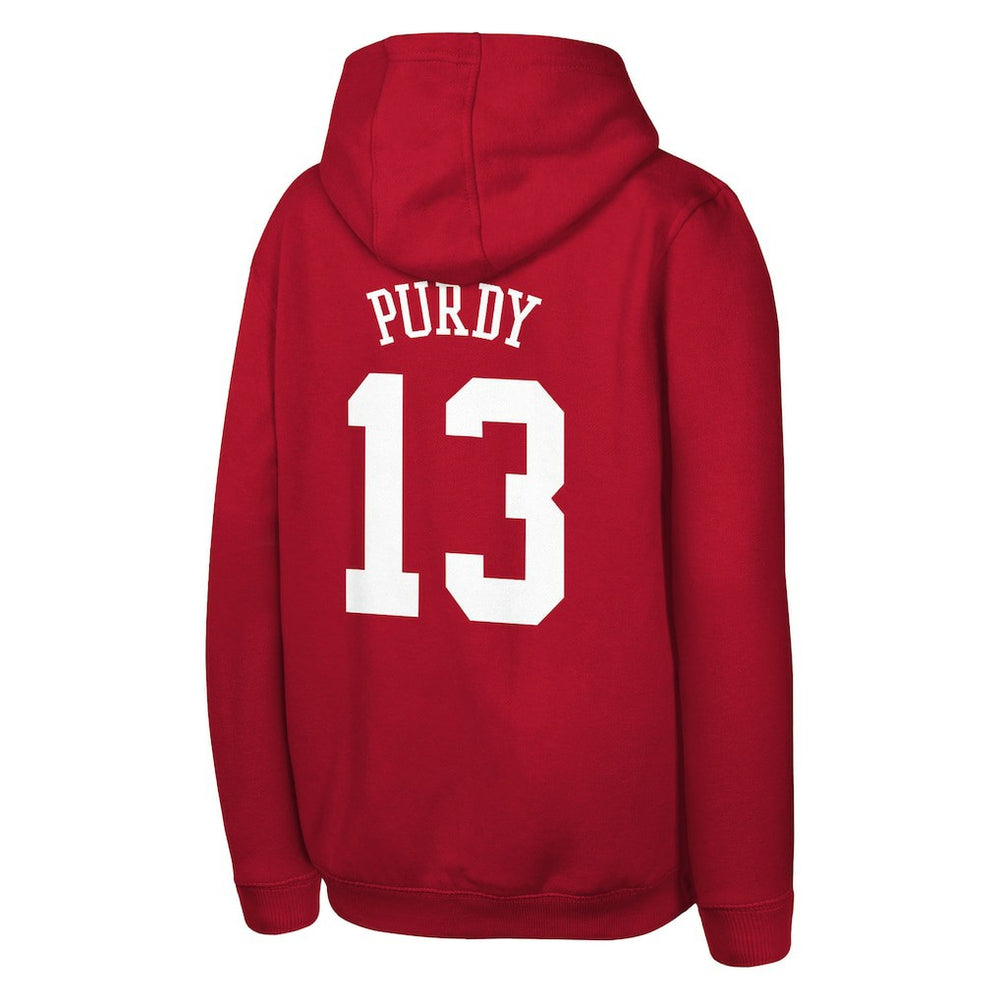 Brock Purdy San Francisco 49ers Outerstuff Mainliner Player Name & Number Hoodie - Scarlet Hoodies