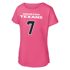 C.J. Stroud Houston Texans Outerstuff Girls Youth Player Name & Number T-Shirt - Pink T-shirts