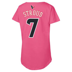 C.J. Stroud Houston Texans Outerstuff Girls Youth Player Name & Number T-Shirt - Pink T-shirts