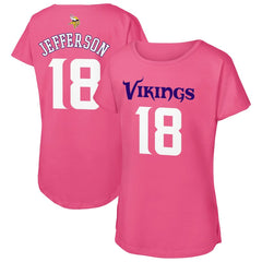 Justin Jefferson Minnesota Vikings Outerstuff Girls Youth Player Name & Number T-Shirt - Pink T-shirts