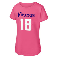 Justin Jefferson Minnesota Vikings Outerstuff Girls Youth Player Name & Number T-Shirt - Pink T-shirts