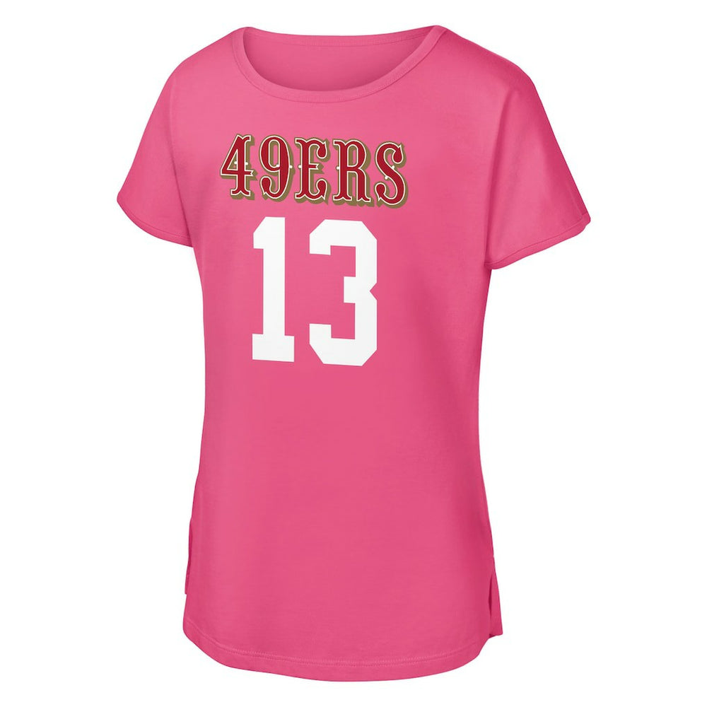 Brock Purdy San Francisco 49ers Outerstuff Girls Youth Player Name & Number T-Shirt - Pink T-shirts