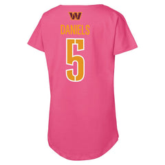 Jayden Daniels Washington Commanders Outerstuff Girls Youth Player Name & Number T-Shirt - Pink T-shirts