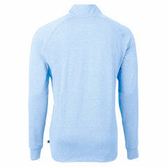 Denver Broncos Cutter & Buck Raglan Adapt Eco Knit Heather Quarter-Zip Top - Powder Blue Tops